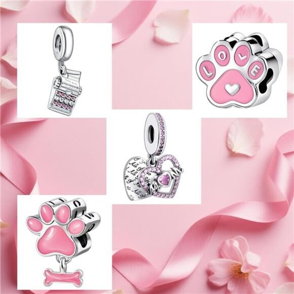 9 Pack Plated Silver Spacer Beads Charms - Picture 3 of 5